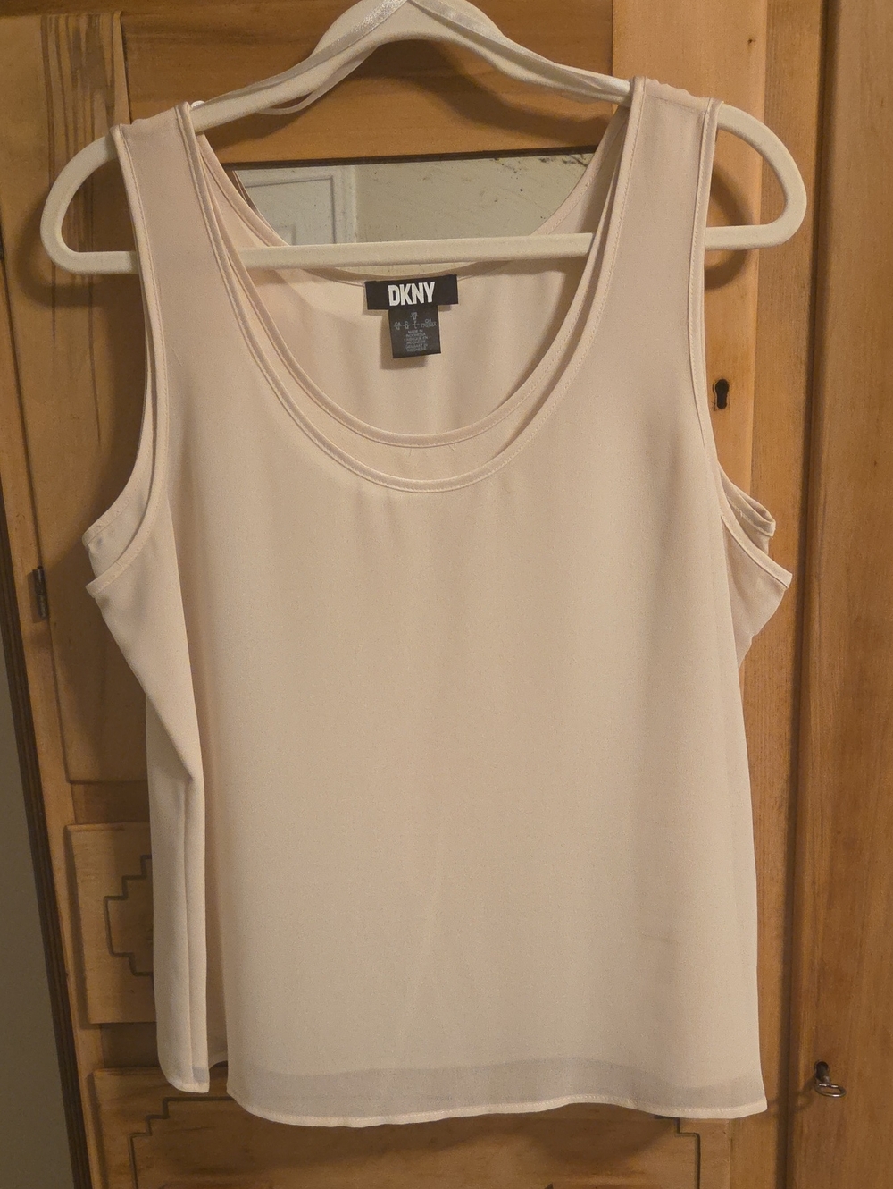 DKNY Cream Scoop Neck Sleeveless Tank Top